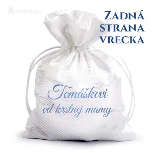 Zadná strana vrecka s venovaním