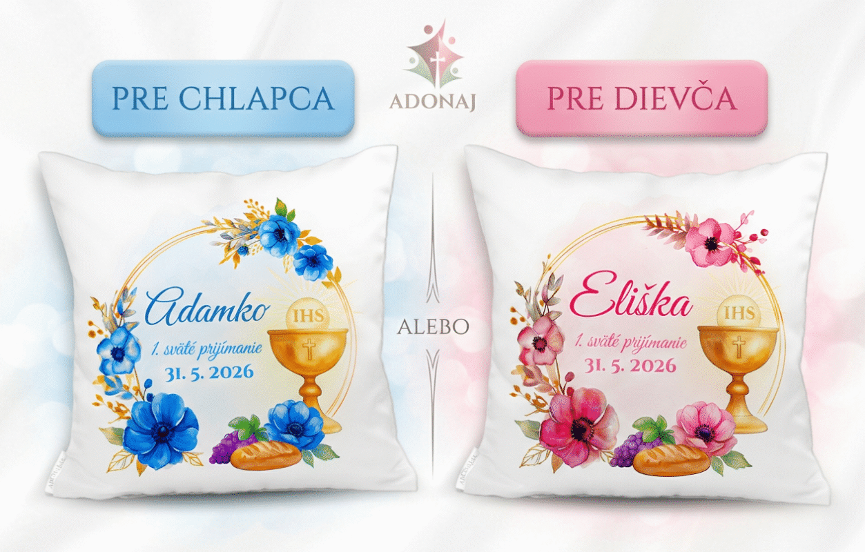 Vankúšik kalich 1. sväté prijímanie chlapec alebo dievča – Adonaj.sk Vankúšik kalich 1. sväté prijímanie chlapec alebo dievča
