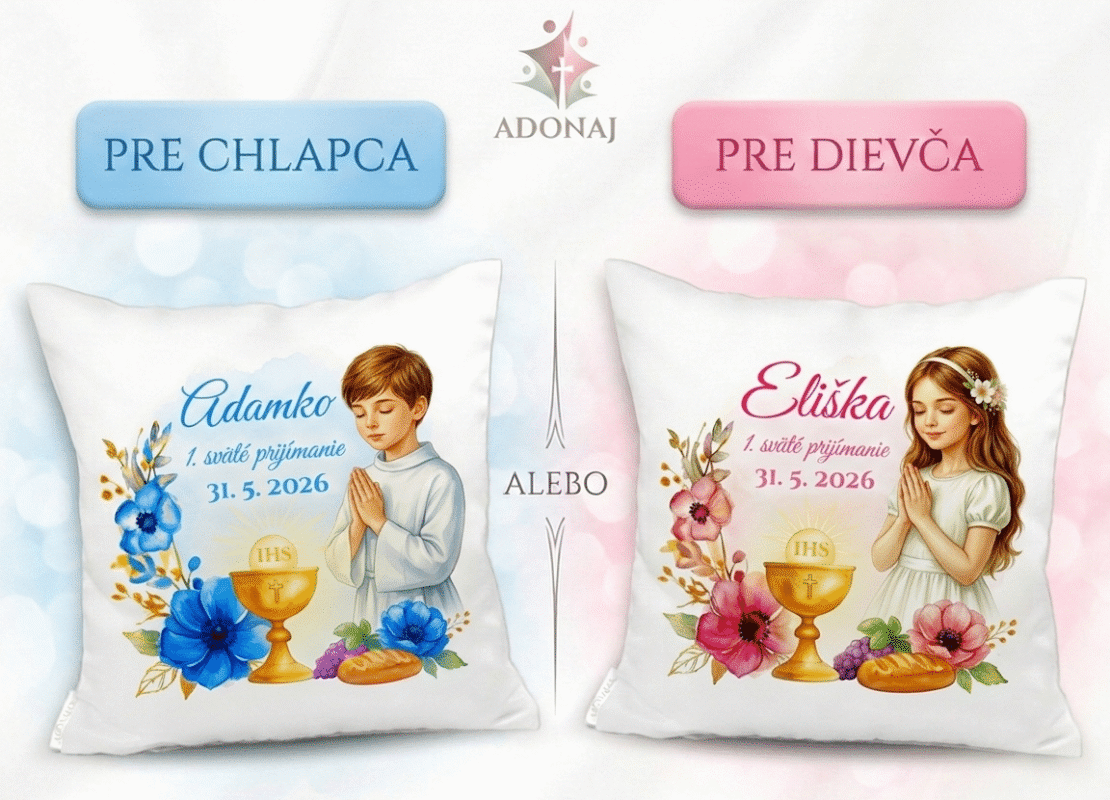 Vankúšik milosť 1 sväté prijímanie chlapec alebo dievča – Adonaj.sk Vankúšik milosť 1 sväté prijímanie chlapec alebo dievča