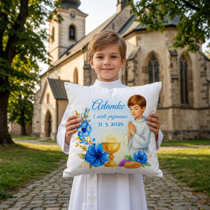 Vankúšik pre chlapca k prvému svätému prijímaniu vzor milosť