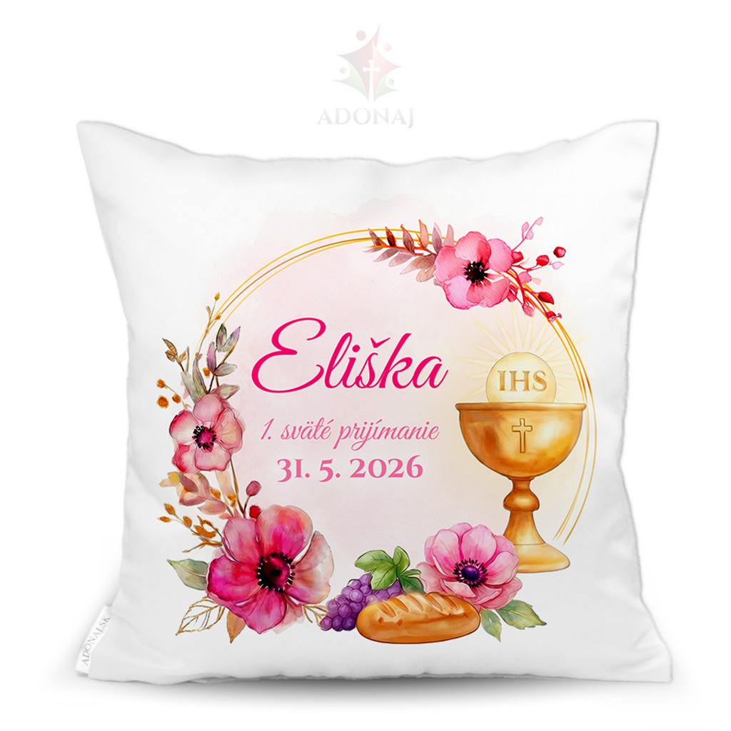 Vankúš web titulka kalich dievča prvé svete prijímanie. – Adonaj.sk Vankúš web titulka kalich dievča prvé svete prijímanie.