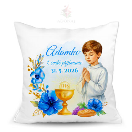 Vankúš web titulka milosť chlapec prvé svete prijímanie.