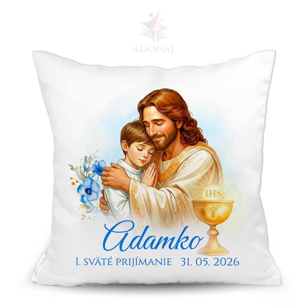 Vankúš web titulka v náručí chlapec prvé svete prijímanie.