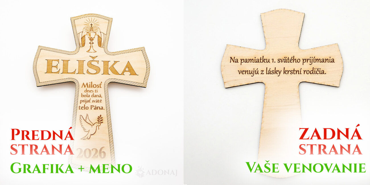 Krížik na prvé sväté prijímanie spredu aj zozadu