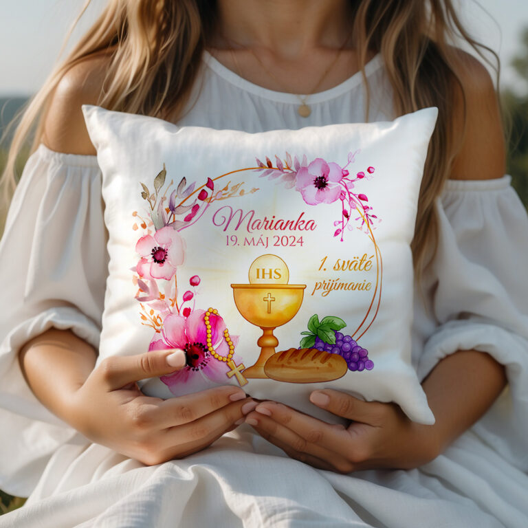 Vankúšik na prvé svete prijímanie.