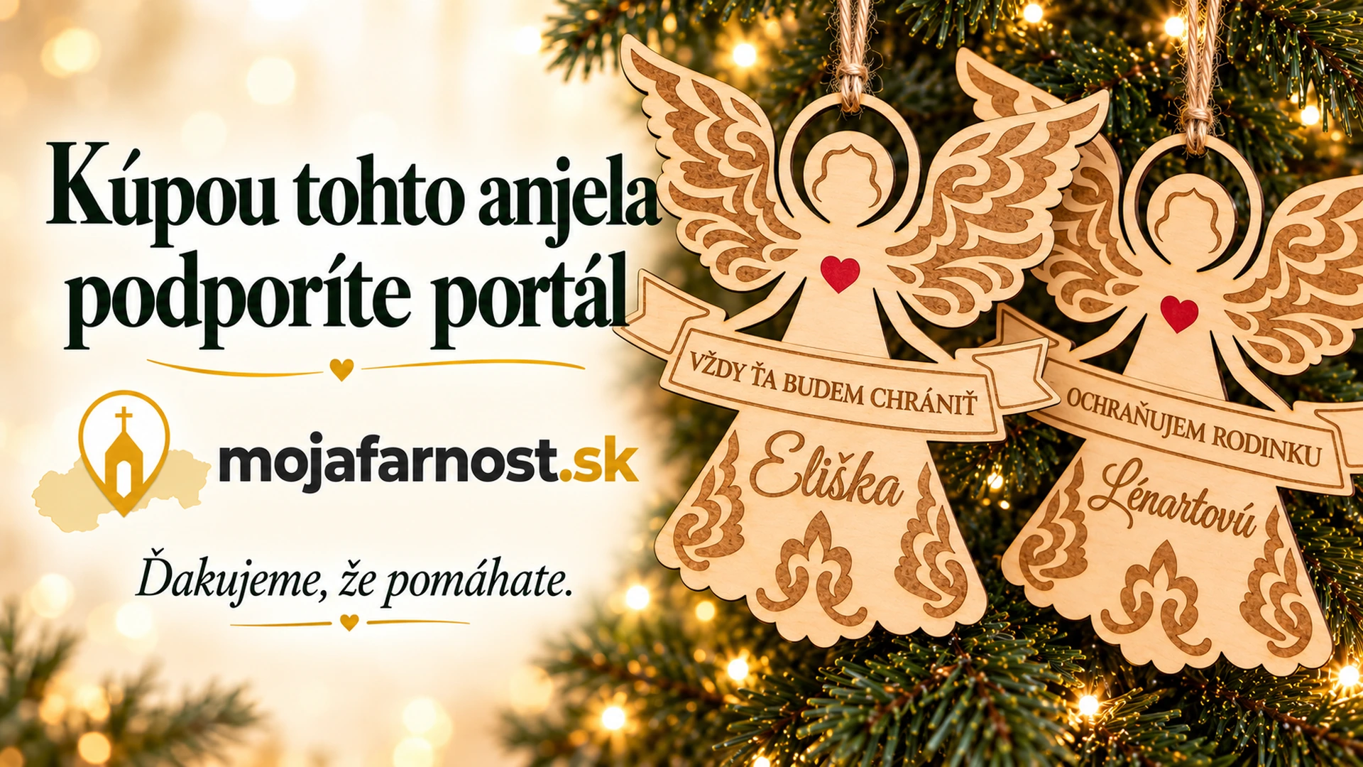 Kúpou tohto anjela podporíte portál MojaFarnost.sk. Ďakujeme, že pomáhate.
